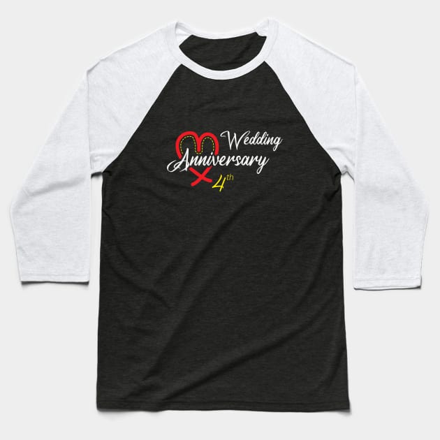 Funny Gift 4 years Wedding Marriage Newest Baseball T-Shirt by artfarissi